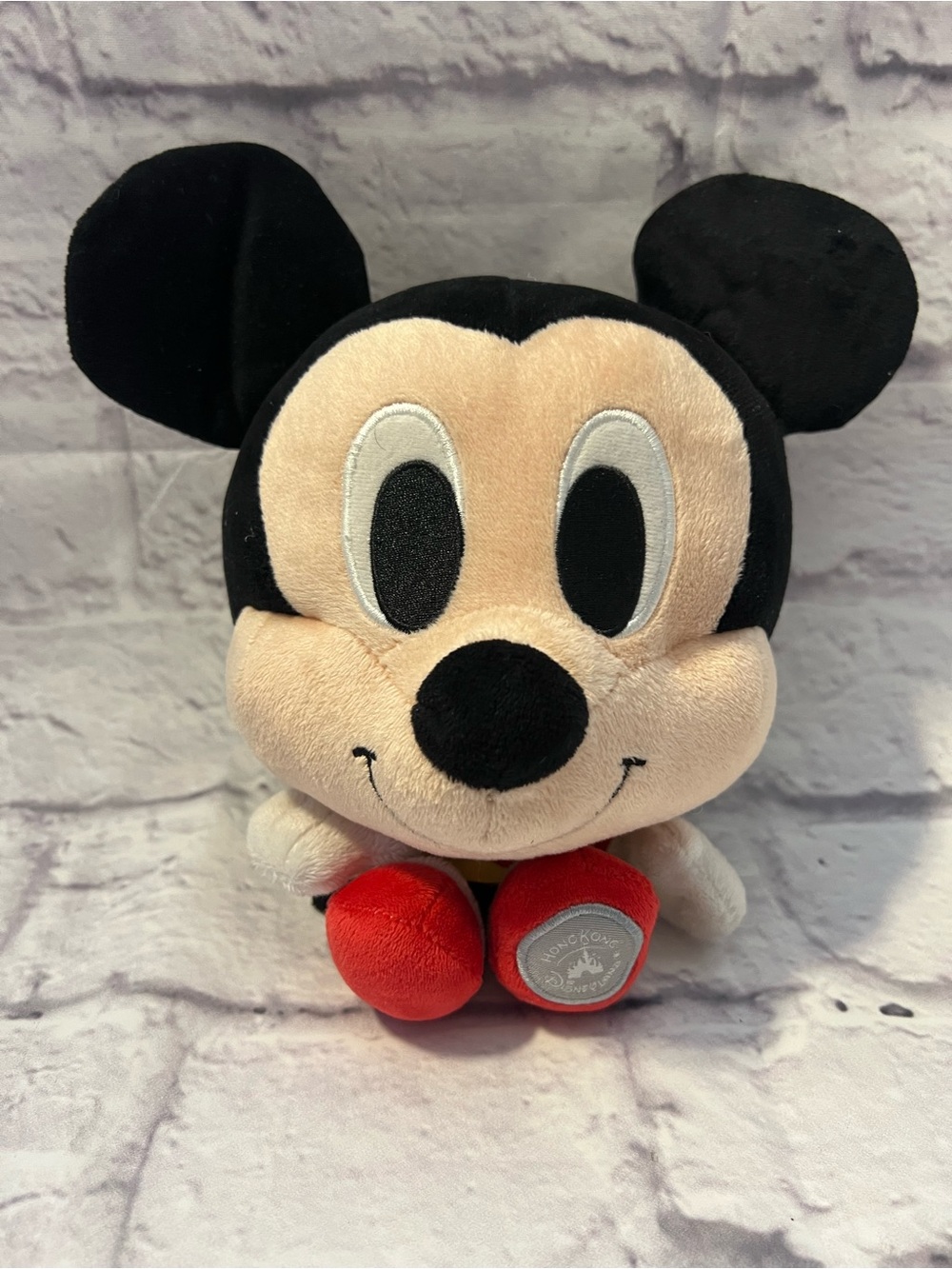 Disney 10th Anniversary Hong Kong Mickey Mouse Plush - Black, Red, Cream
